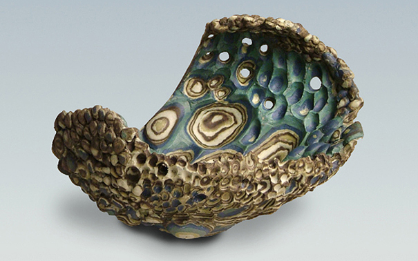 Curved Form with Cobalt 2009 (stoneware h13xw18xd15cms)